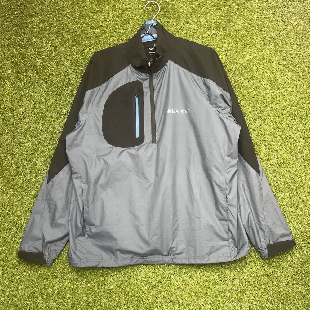 Zero Restriction Golf Jacket Mens Large Wheels Up 1/4 Zip Tech Vented Outdoor